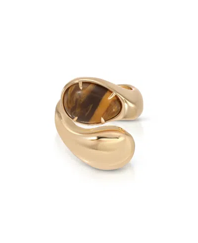 Ettika Gold-plated Oval Stone Dome Ring
