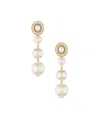 Ettika Graduating Imitation Pearl Earrings In 18k Gold Plating In Gold