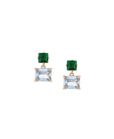 Ettika Green Velveteen 18k Gold Plated Drop Earrings
