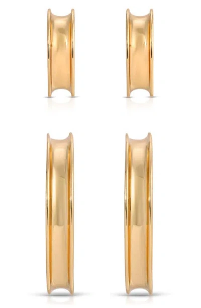 Ettika Groove Set Of 2 Hoop Earrings In Gold