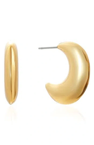 Ettika Half Moon Hoop Earrings In Gold