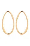 ETTIKA HAMMERED 18K GOLD PLATED LARGE OVAL EARRINGS