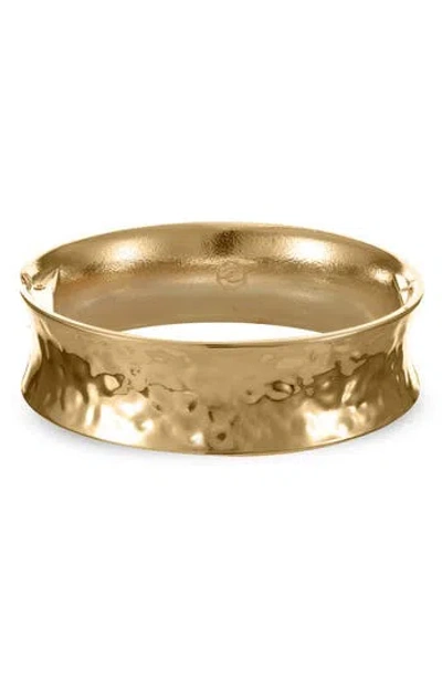 Ettika Hammered Curved Bangle Bracelet In Gold