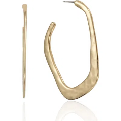 Ettika Hammered Geometric Hoop Earrings In Gold