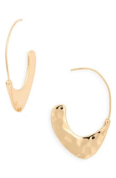 Ettika Hammered Hoop Earrings In Gold