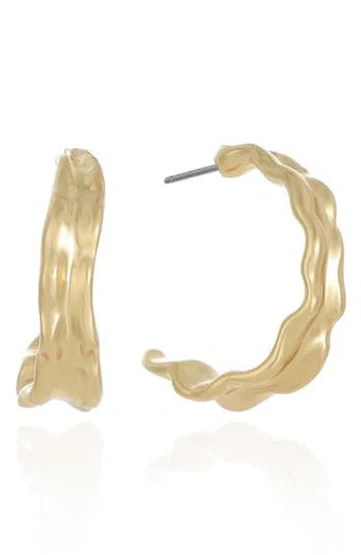 Ettika Hammered Hoop Earrings In Gold