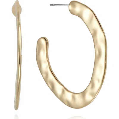 Ettika Hammered Hoop Earrings In Gold