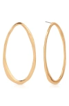 ETTIKA ETTIKA HAMMERED OVAL FRONTAL HOOP EARRINGS