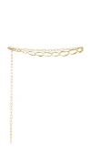 Ettika Hammered Oval Link Chain Belt In Metallic Gold