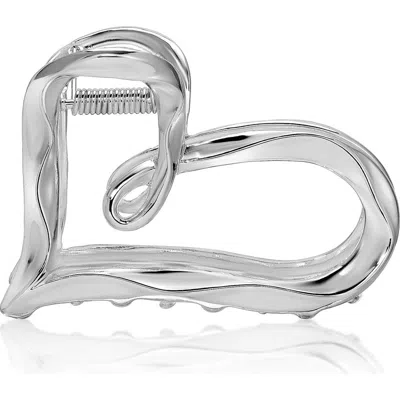 Ettika Heart Claw Clip In Silver