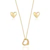 Ettika Heart Necklace & Stud Earrings Set In Gold