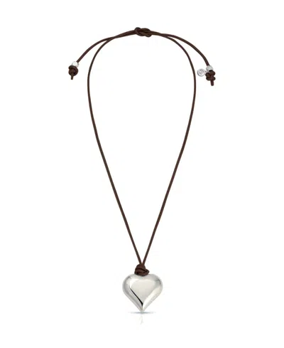 Ettika Heart Pendant Adjustable Cord Necklace In Black