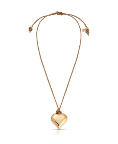 Ettika Heart Pendant Adjustable Cord Necklace In Gold
