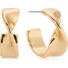Ettika Heirloom Twist Small Hoops Earrings In Gold