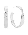 Ettika Heirloom Twist Medium Hoops Earrings In Silver
