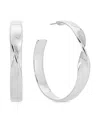 Ettika Heirloom Twist Medium Hoops Earrings In Silver