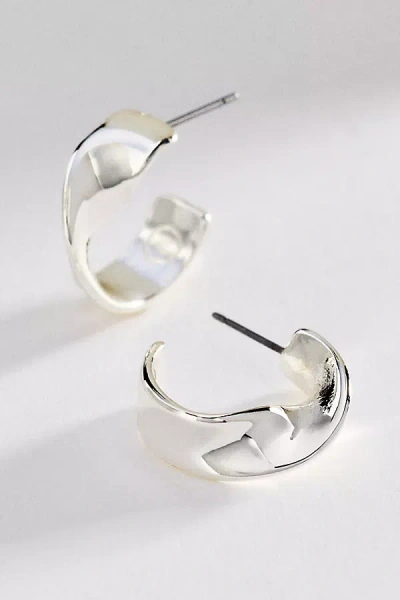 Ettika Heirloom Twist Small Hoop Earrings In Silver