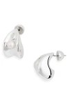 Ettika Hera Freshwater Pearl Huggie Earrings In Metallic