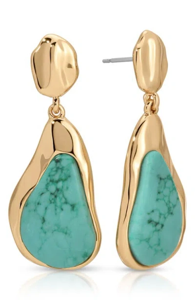 Ettika Hidden Stone Molten Drop Earrings In Pink