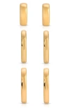 Ettika Hoop Party Set Of 3 Earrings In Gold