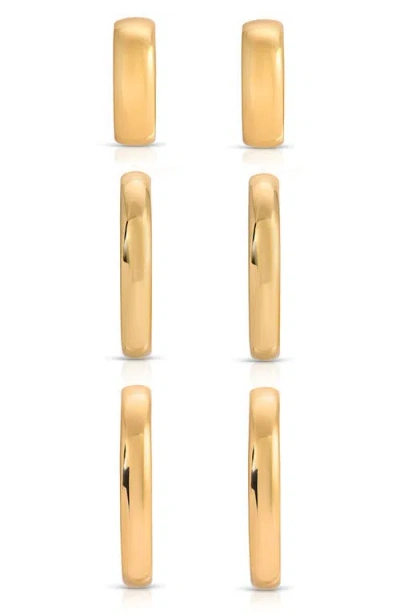 Ettika Hoop Party Set Of 3 Earrings In Gold