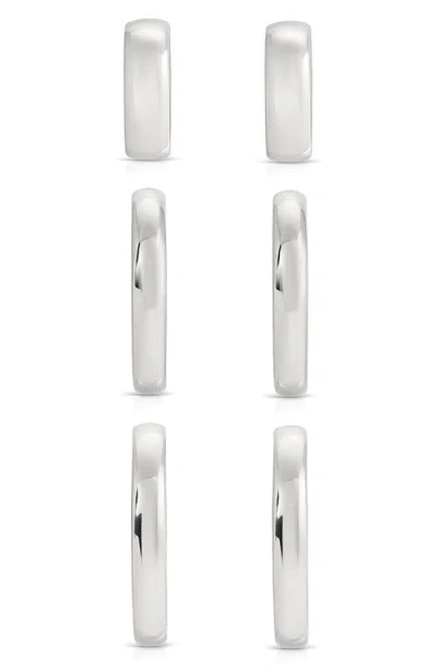Ettika Hoop Party Set Of 3 Earrings In Metallic