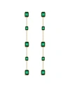 Ettika Linear Crystal Drop Earrings In Green/gold