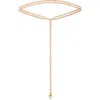 Ettika Imitation Pearl Chain Belt In Gold