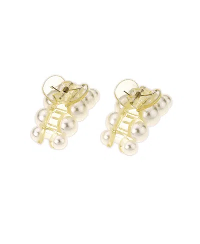 Ettika Imitation Pearl Hair Claw Set Of 2 In Gold