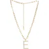 Ettika Imitation Pearl Initial Pendant Necklace In Gold- E