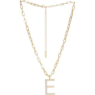 Ettika Imitation Pearl Initial Pendant Necklace In Gold- E