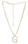 Ettika Imitation Pearl Initial Pendant Necklace In Gold- G
