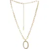 Ettika Imitation Pearl Initial Pendant Necklace In Gold- O