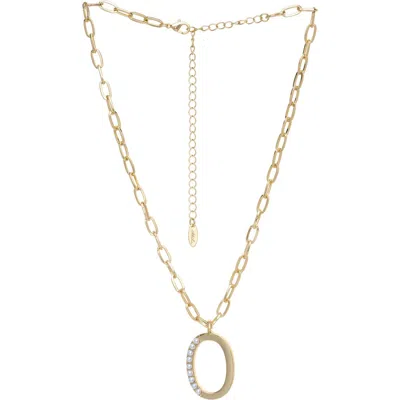 Ettika Imitation Pearl Initial Pendant Necklace In Gold- O