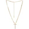 Ettika Imitation Pearl Initial Pendant Necklace In Gold- T
