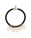 Ettika Mermaid Imitation Pearl Ponytail Holder In Black