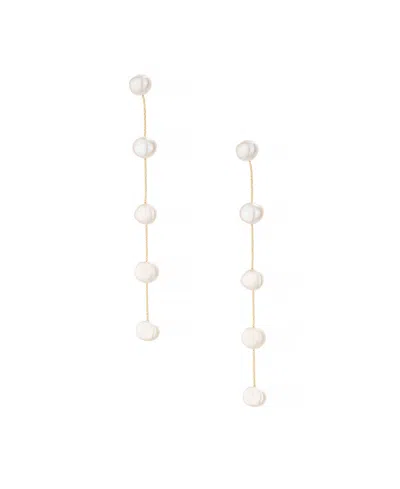 Ettika Imitation Pearls Earrings Dripping In 18k Gold Plating