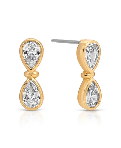 Ettika Infinity Crystal Stud Earrings In Gold