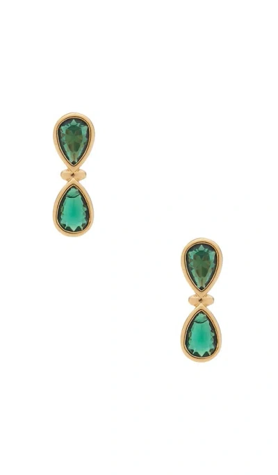Ettika Infinity Crystal Studs In Green