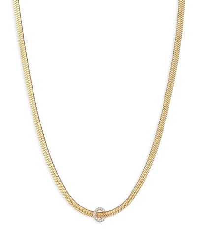 Ettika Initial Herringbone 18k Gold Plated Necklace In Gold - C