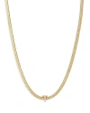 Ettika Initial Herringbone Chain Necklace In 18k Gold Plated, 12 In T