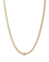 Ettika Initial Herringbone Chain Necklace In 18k Gold Plated, 12 In J