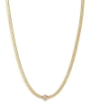 Ettika Initial Herringbone Chain Necklace In 18k Gold Plated, 12 In S