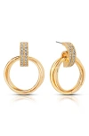 Ettika Knot Pavé Drop Earrings In Blue
