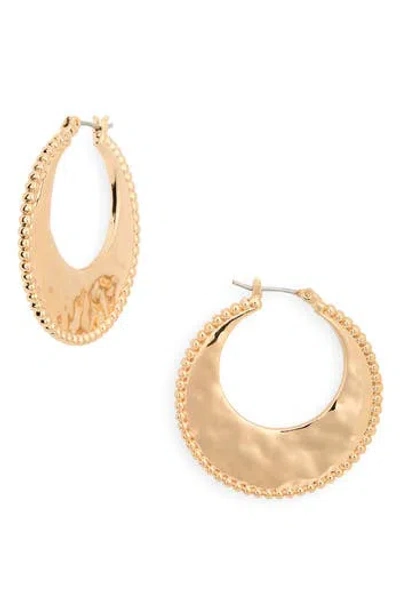 Ettika Large Hammered Hoop Earrings In Gold