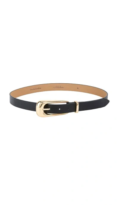 Ettika Snakeskin Print Leather Belt In Black