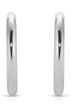 Ettika Large Thick Classic Hoop Earrings In Rhodium