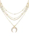 Ettika Women's Layered 18k Gold-plate & Crystal Crescent Horn Necklace In Gold