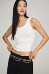 Ettika Layered Chain Belt In Silver
