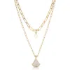 Ettika Layered Teardrop & Freshwater Pearl Charm Necklace In Gold